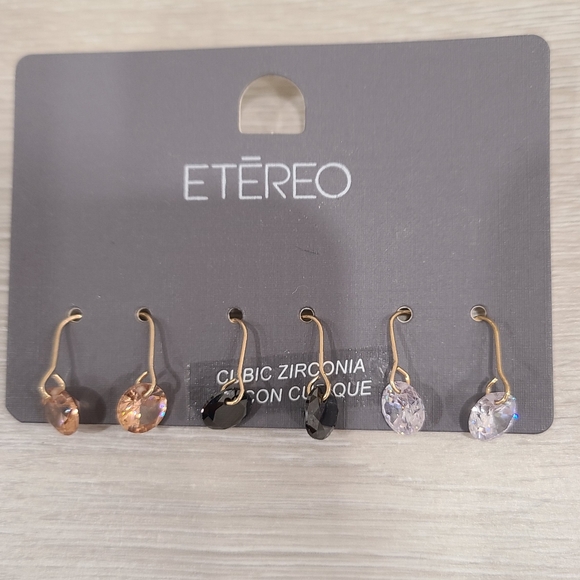 Etereo 3 Pack Cubic Zirconia Earings - Picture 1 of 2